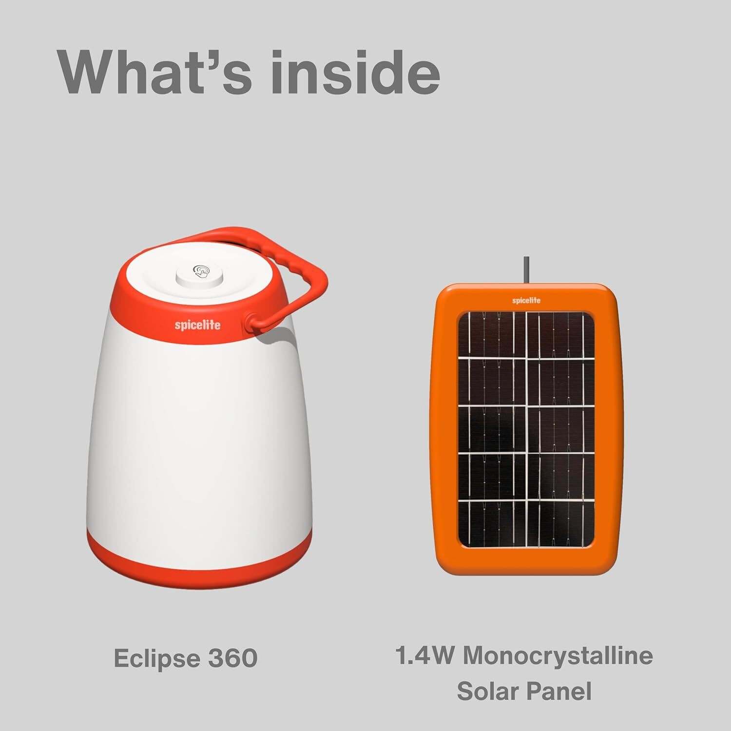 Image of SPICELITE Eclipse 360 8W Emergency Light with Solar Panel | Touch Switch | All Round Table Lamp