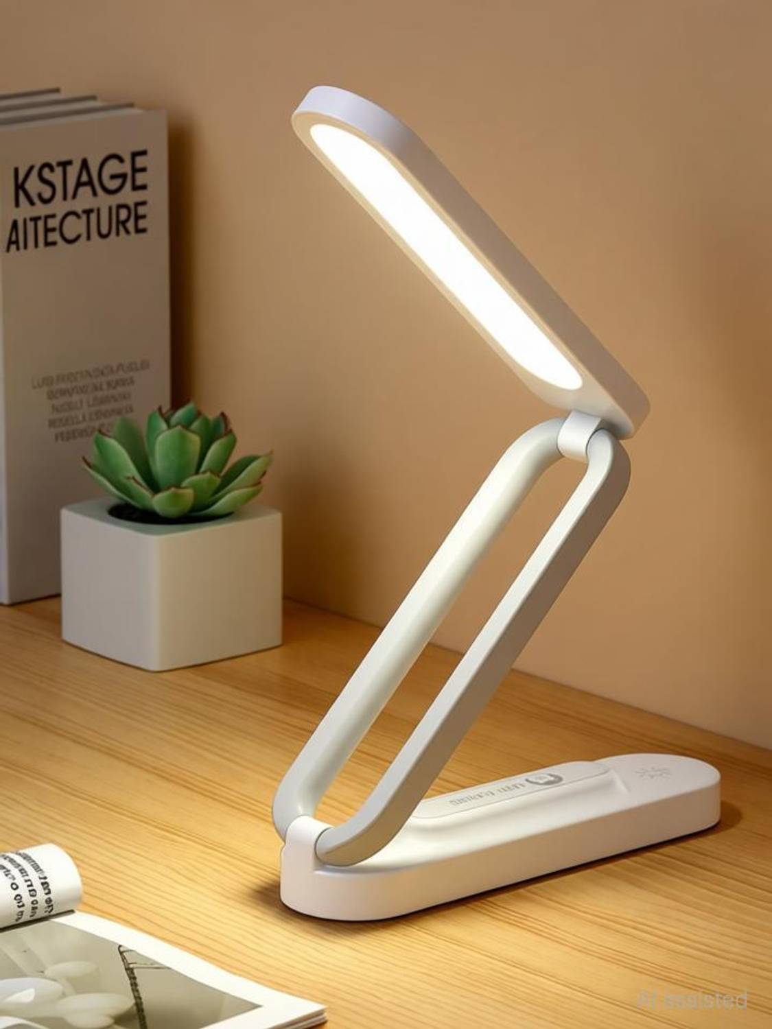 AKR Rechargeable Folding LED Desk Lamp Brightness Adjustable Step