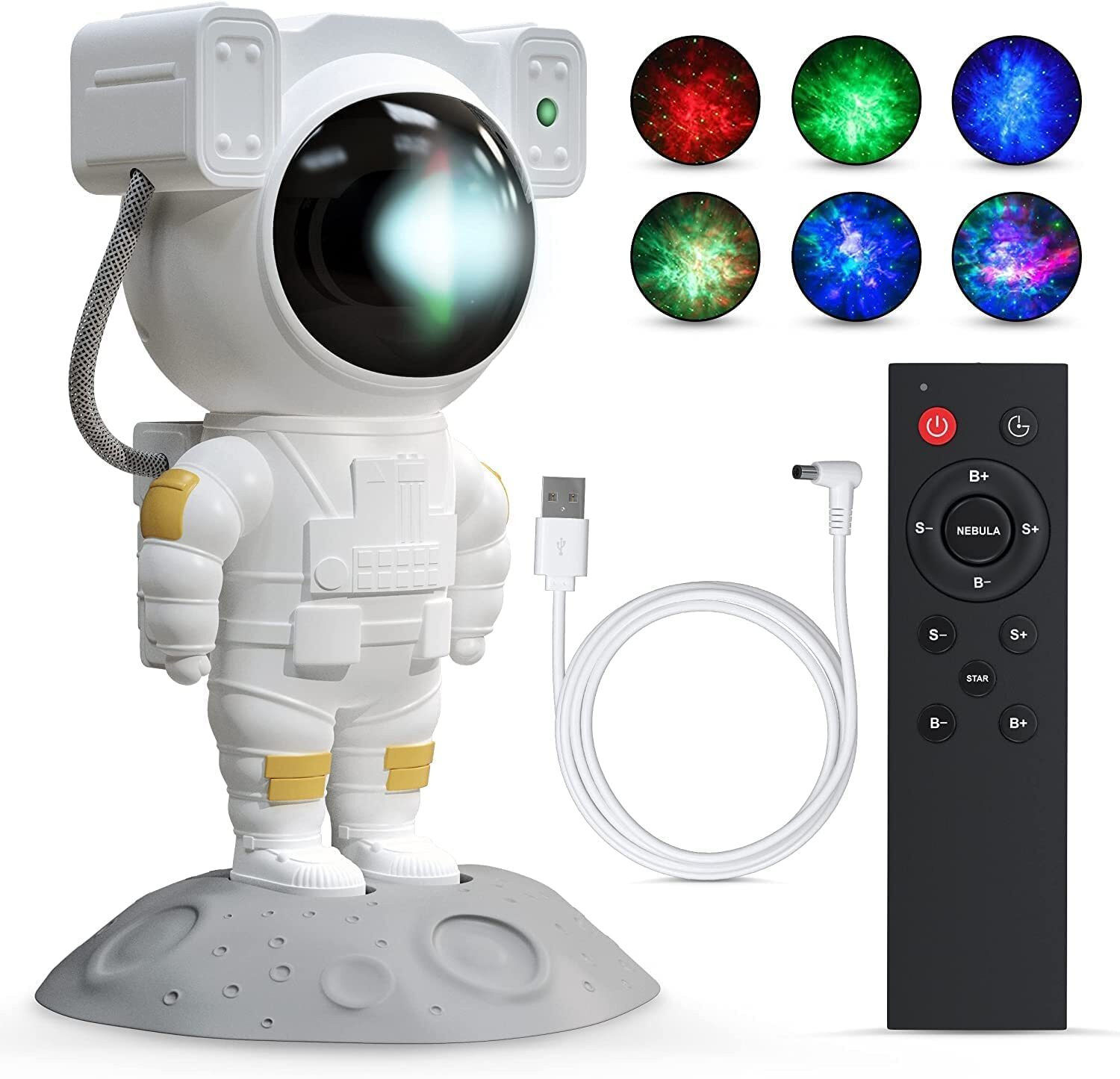 Image of Evozon Galaxy Light Astronaut Space Star Projector Nebula Adjustable Head Night Lamp (66 lm) Portable Projector