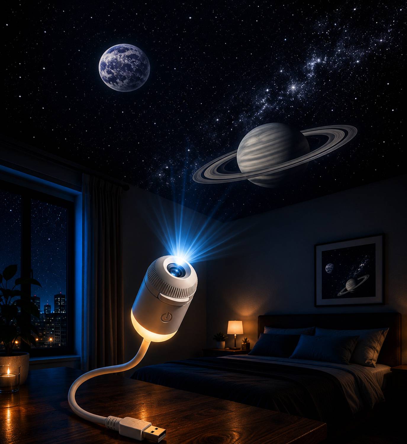 cafeinado willa Projector Light Galaxy (6 Slide) USB Portable Night - Image 1