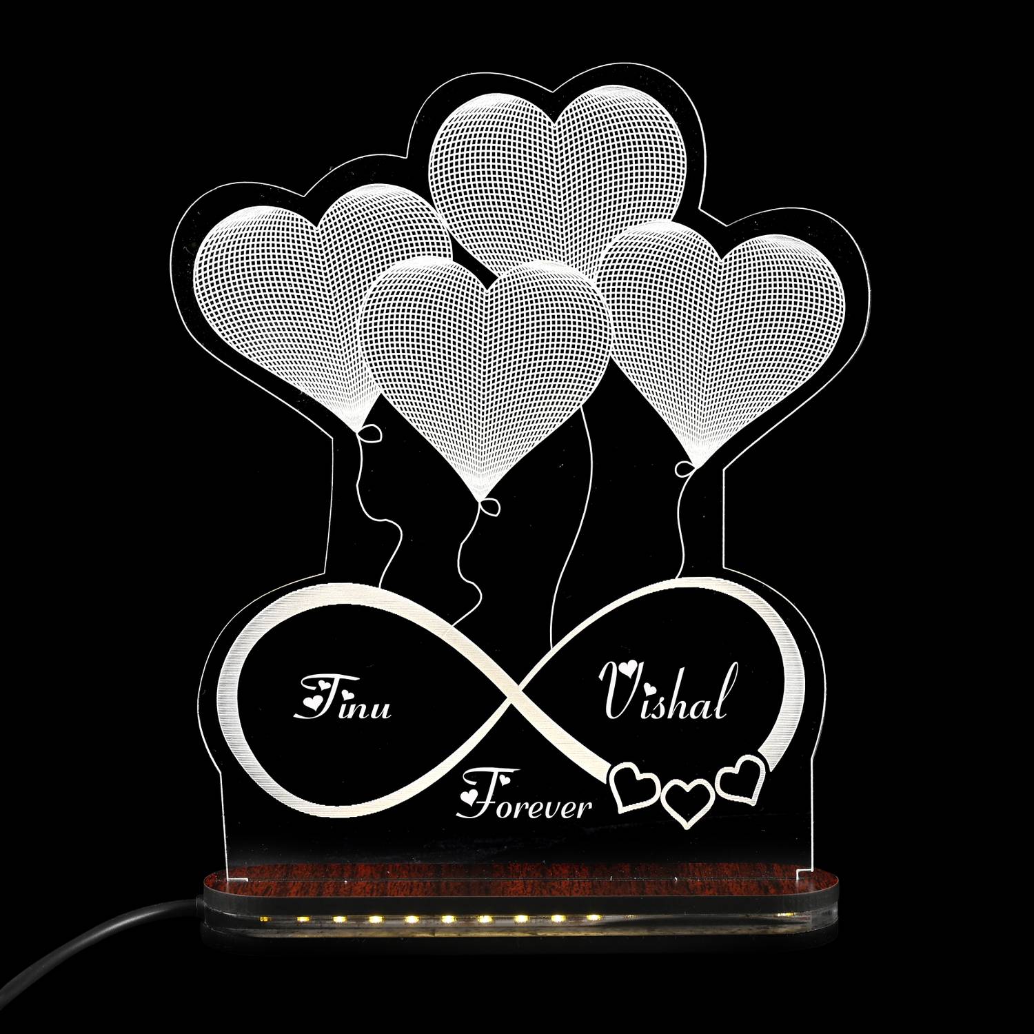 AVTGIFTS Personalized 3D Name Engraved Acrylic LED lamp Gift for