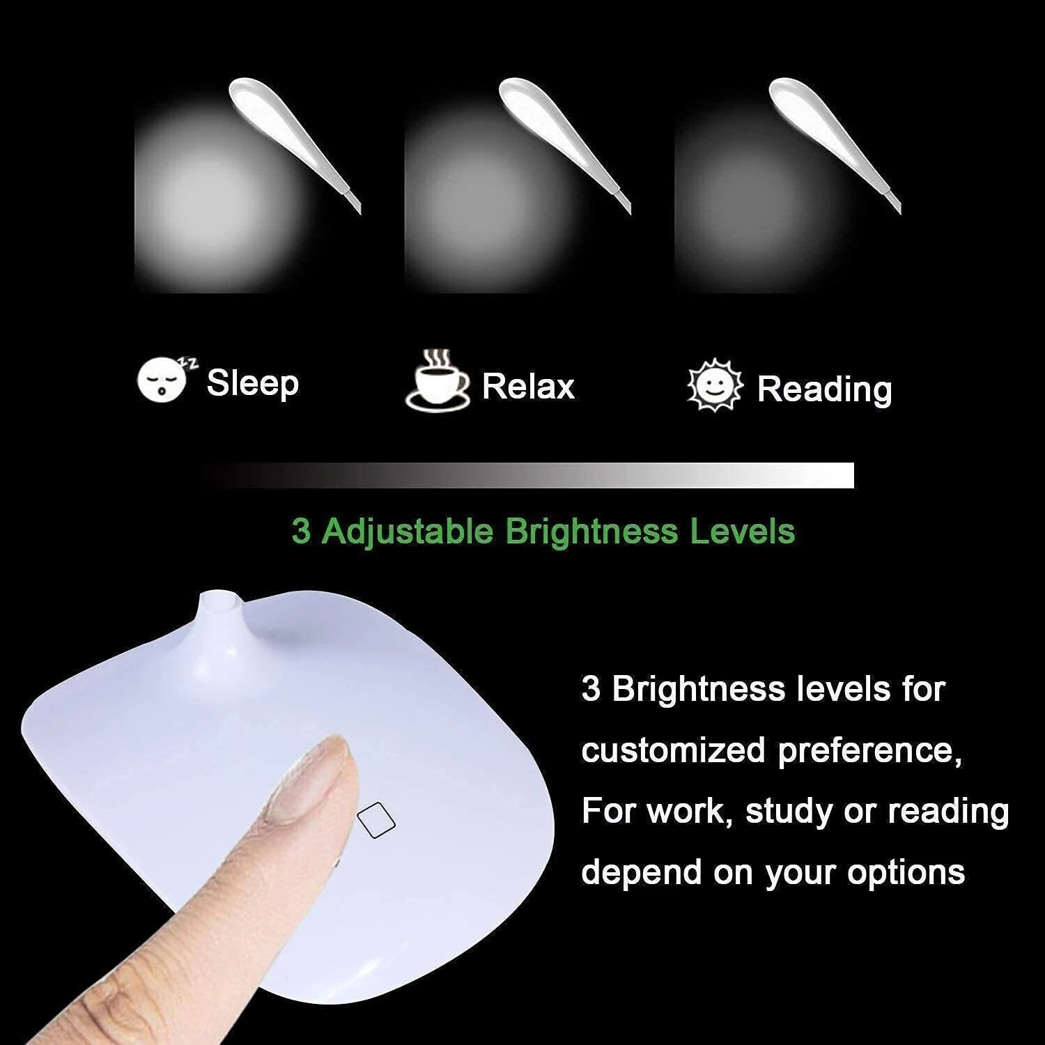 Image of REXBURG Rechargeable LED Table / Night / with 3 Stage Dimming Light Study Lamp