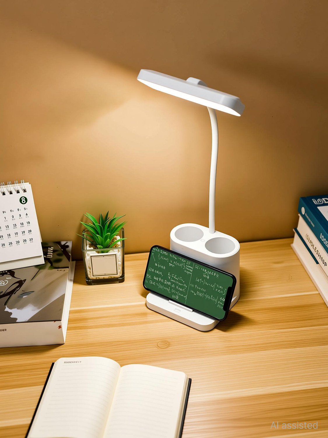 Image of iDOLESHOP Rechargeable Study & Night Adjustable Table lamp With Mobile & Pen holder Table Lamp
