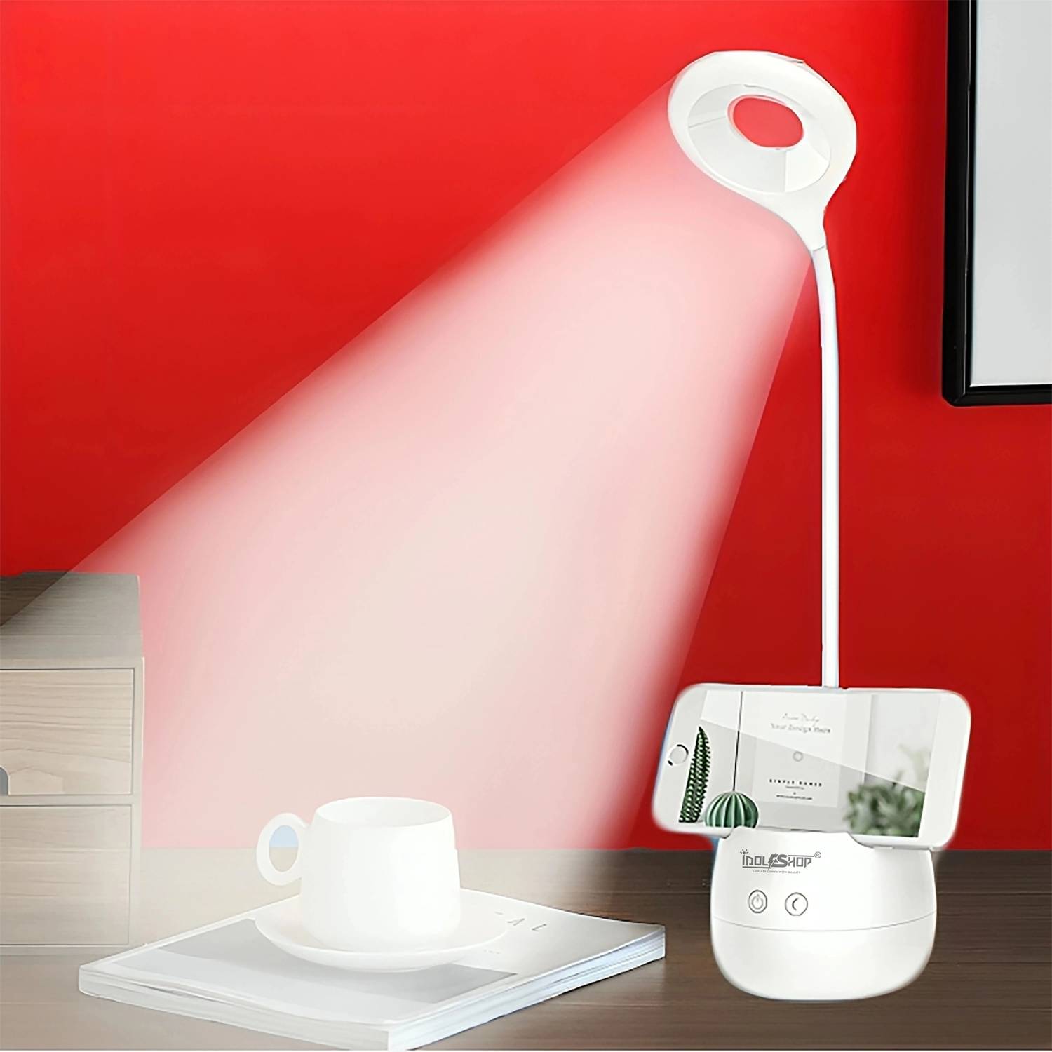 iDOLESHOP Desk Light with 3 Shades Touch Control Light and Mobile