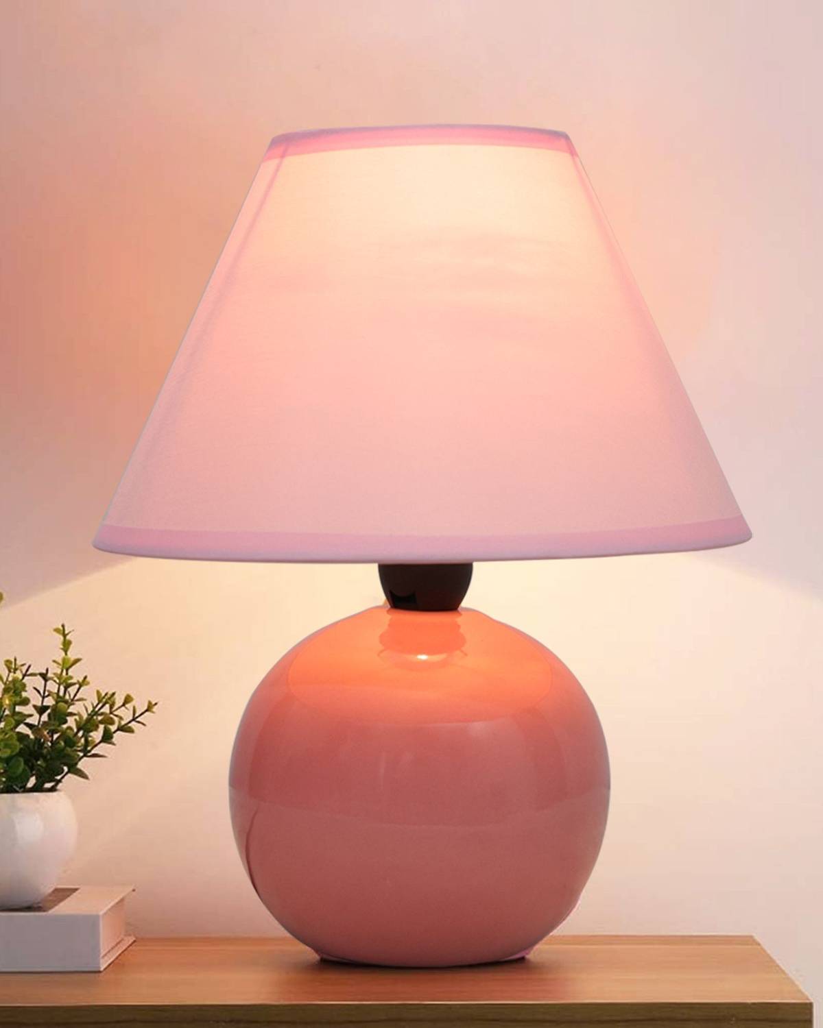 Homesake Modern Small Ceramic Table Lamp, Classic lamp for Bedroo