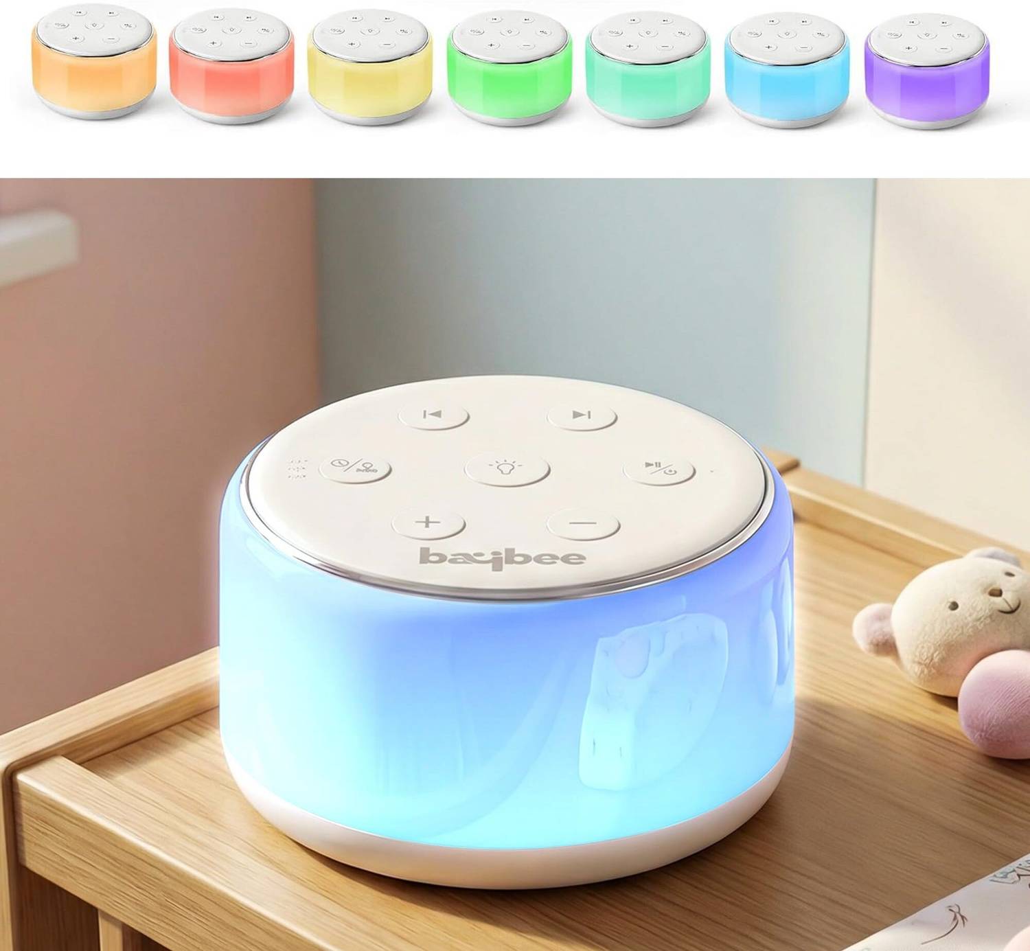 baybee Rechargeable White Noise Machine for Adults, Kids with 34