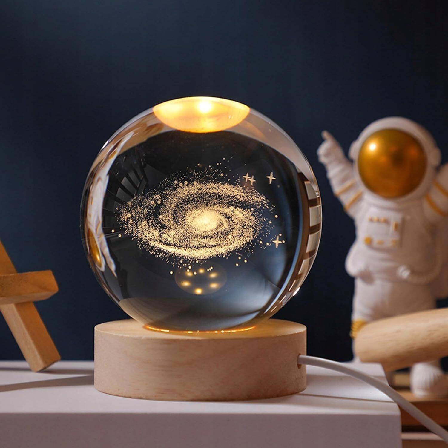 mikworld 3D Galaxy Crystal Ball for Home Decor and for gifts for