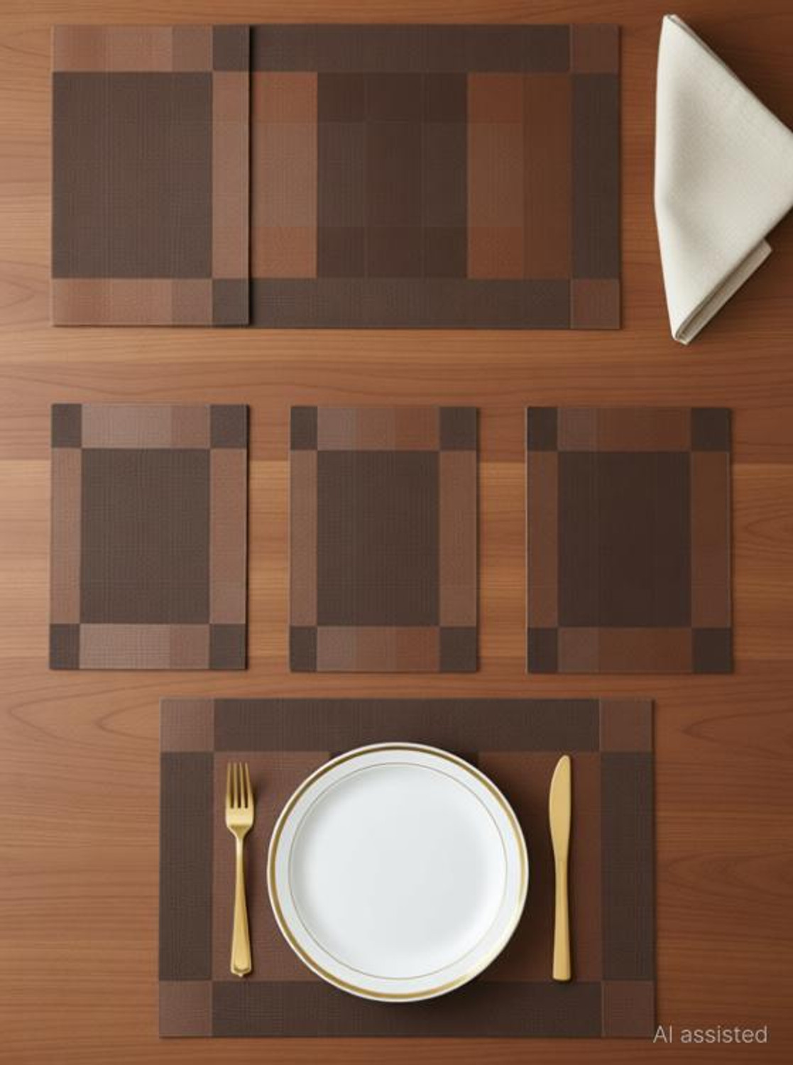 Image of TASKRA Rectangular Pack of 6 Table Placemat