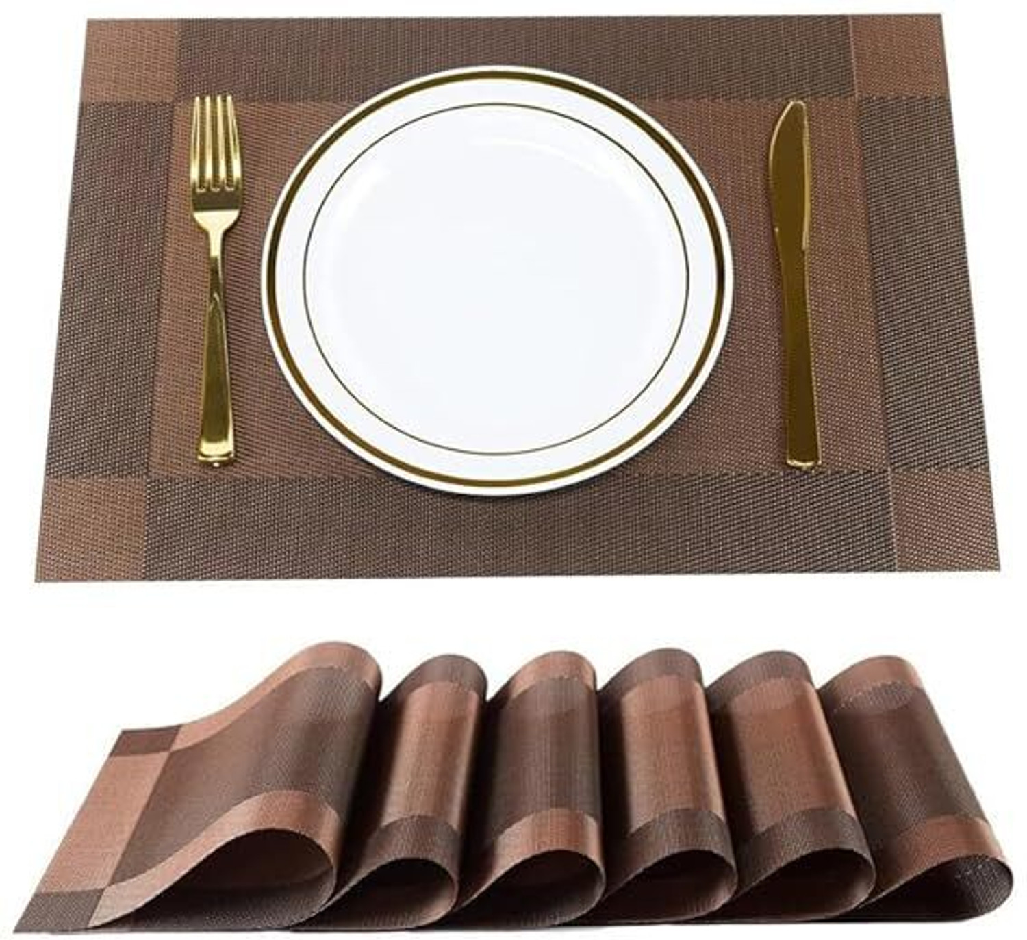 Image of TASKRA Rectangular Pack of 6 Table Placemat
