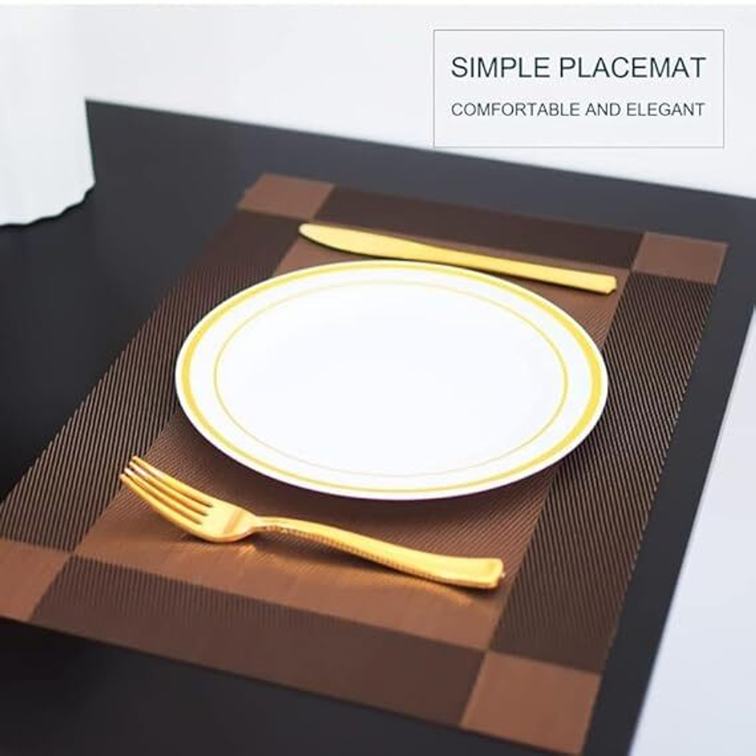 Image of TASKRA Rectangular Pack of 6 Table Placemat