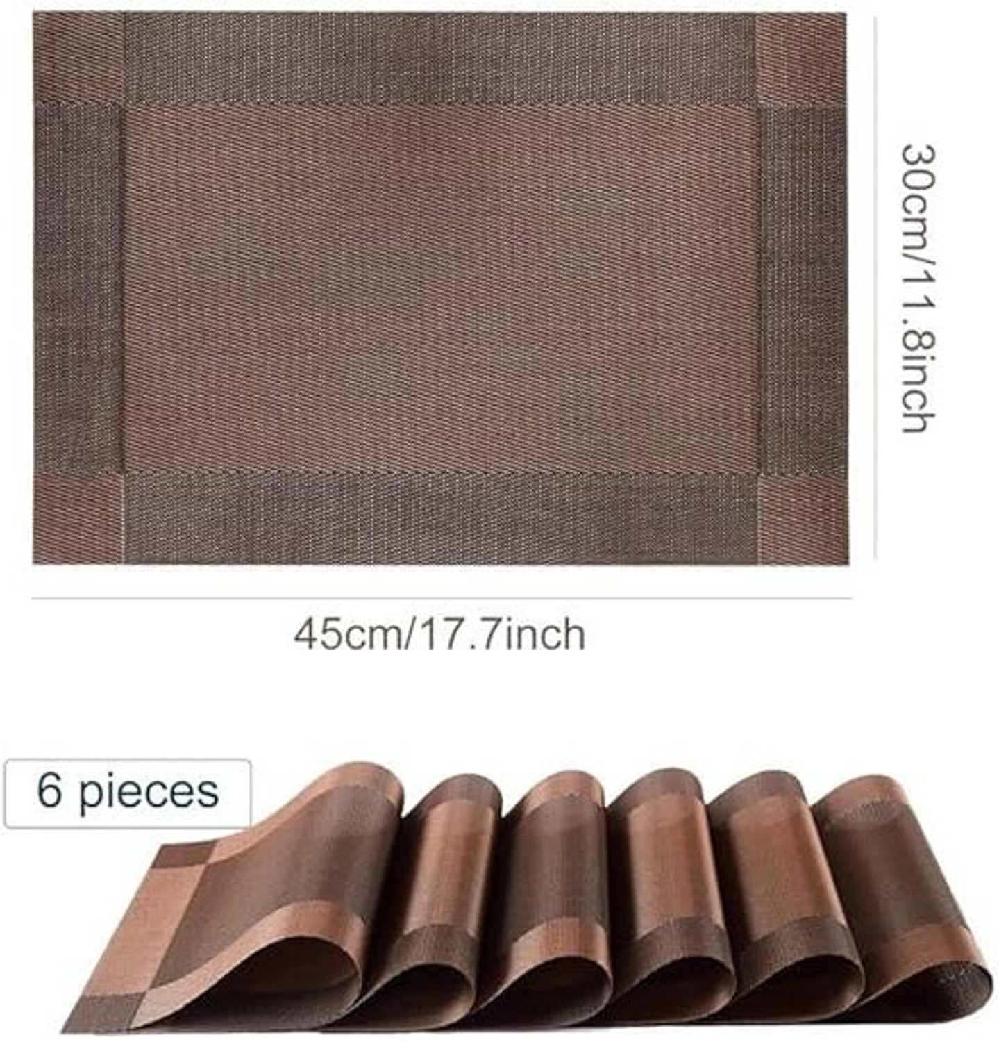 Image of TASKRA Rectangular Pack of 6 Table Placemat