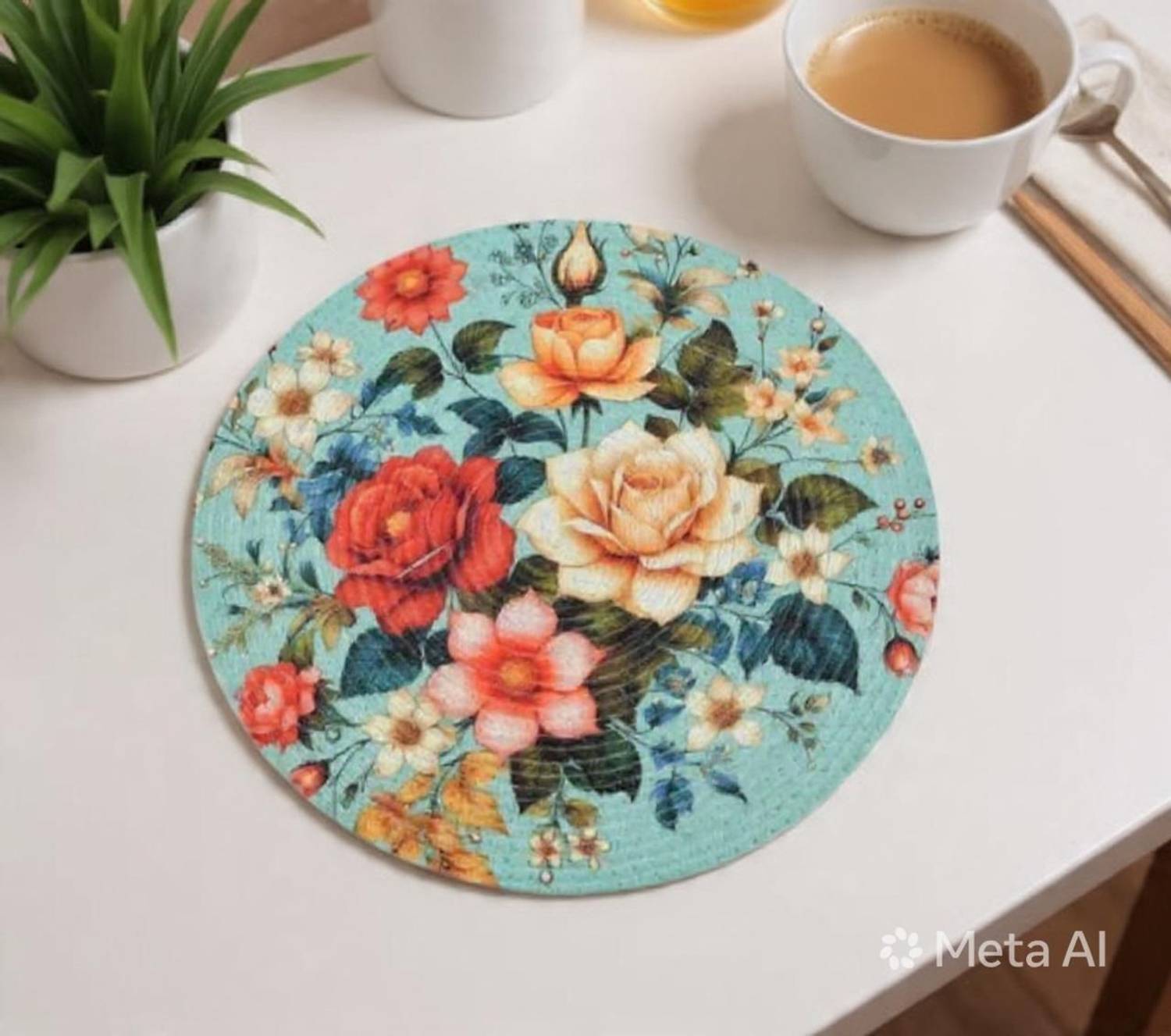 Artistic Den Round Pack of 1 Table Placemat