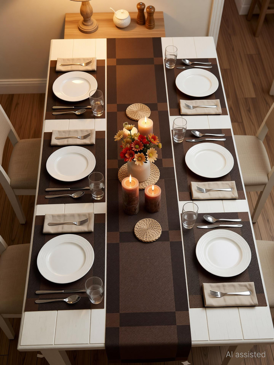 Image of YELONA Rectangular Pack of 7 Table Placemat
