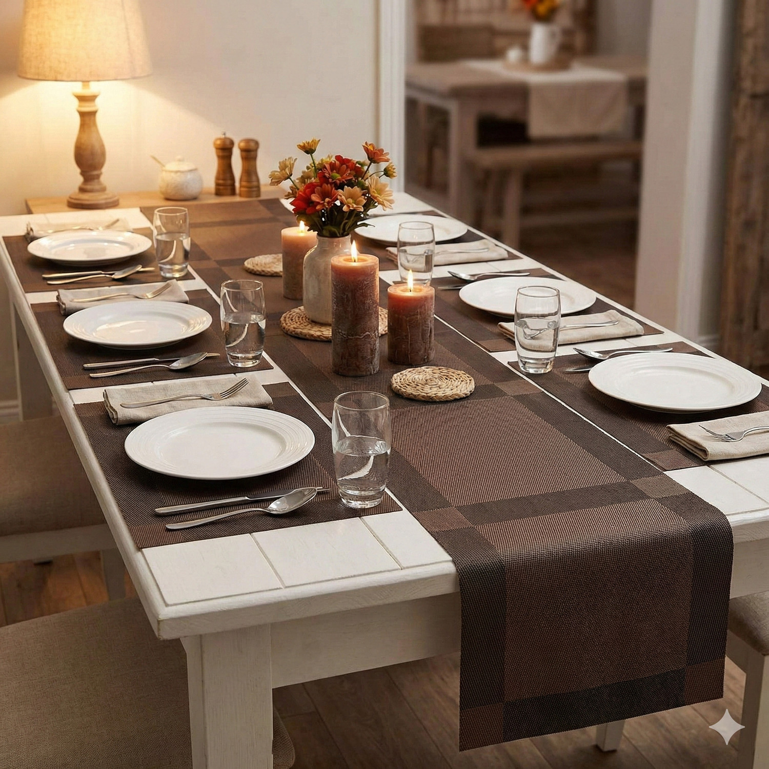 Image of YELONA Rectangular Pack of 7 Table Placemat
