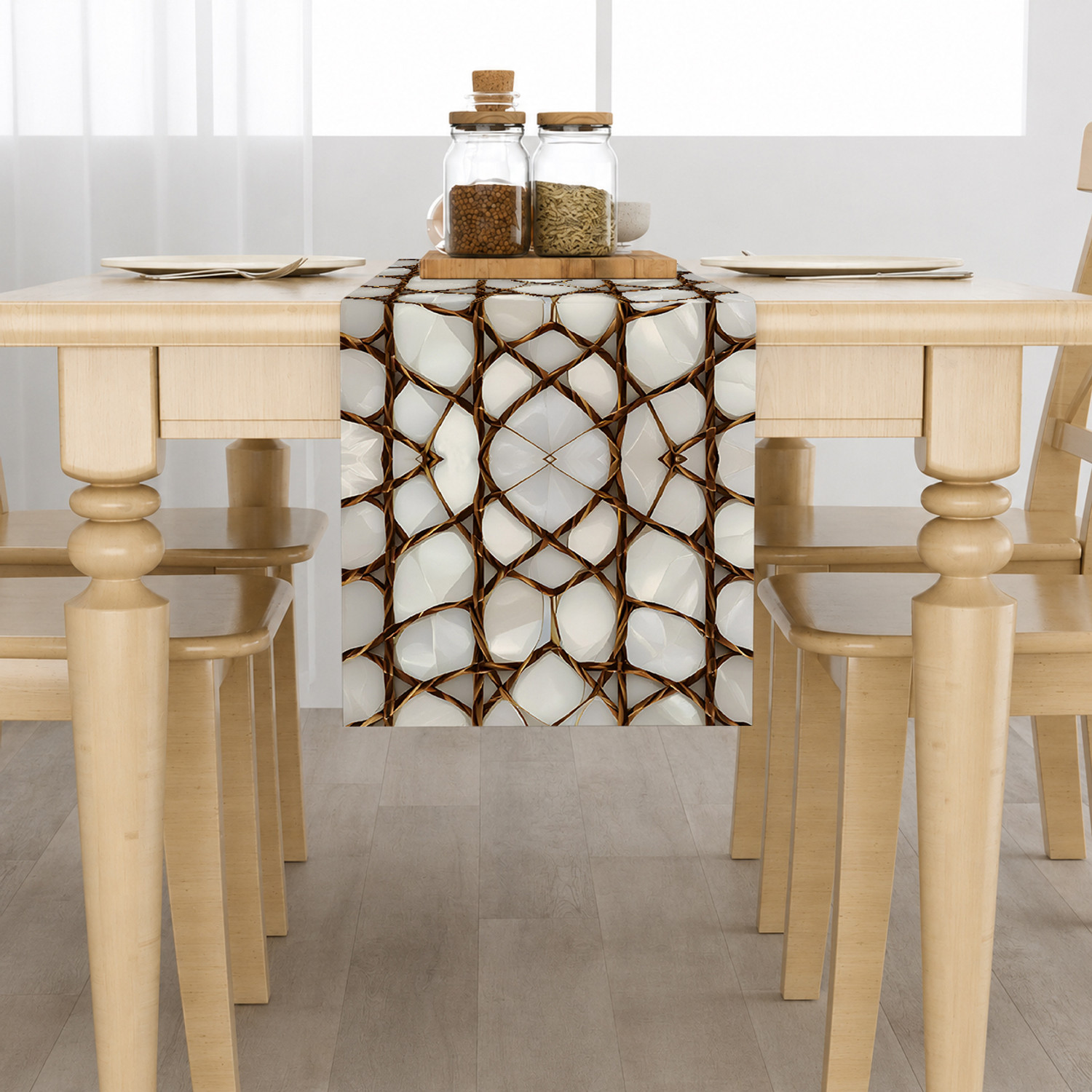Image of HOLLYWOOD STYLES White 182 cm Table Runner