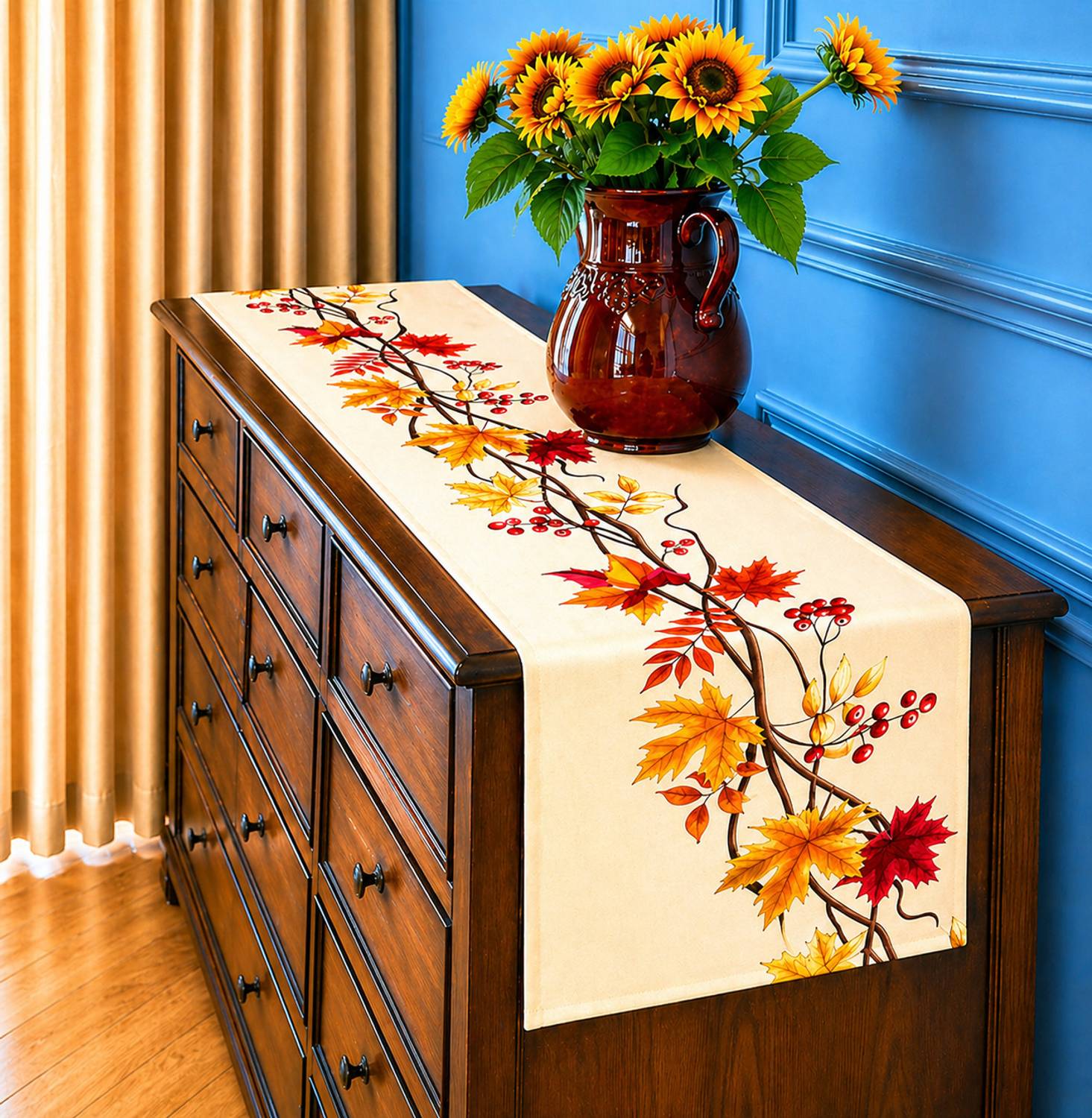 ANSHMJIMN Orange 185 cm Table Runner