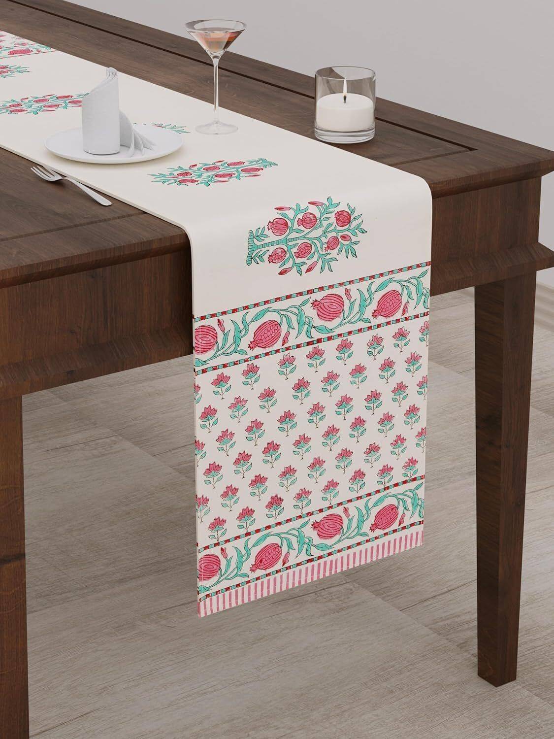 Blocks Of India Red 182 cm Table Runner