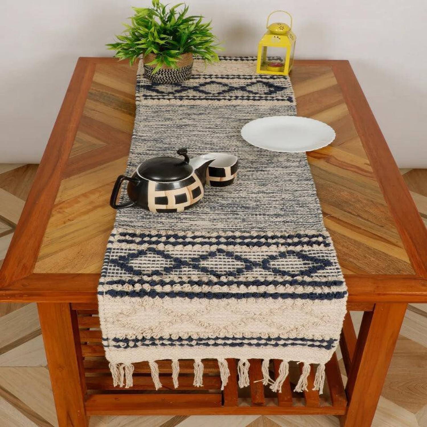 Bloomtex Dark Blue 137 cm Reversible Table Runner