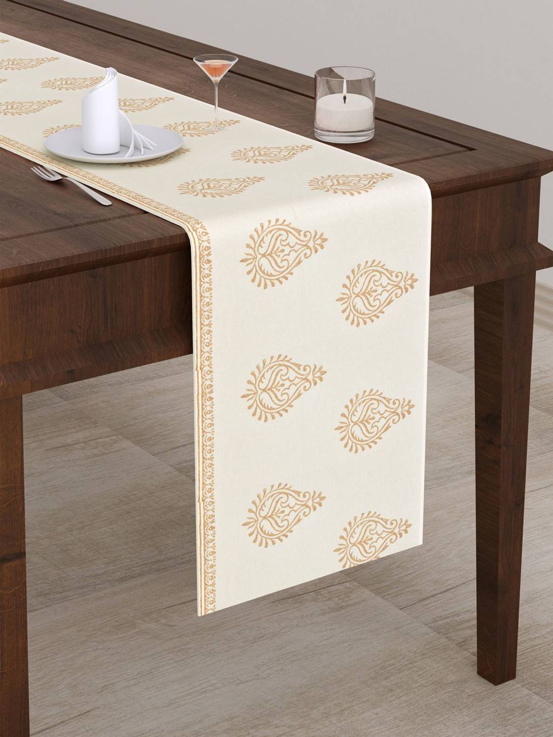 Blocks Of India Gold 182 cm Table Runner