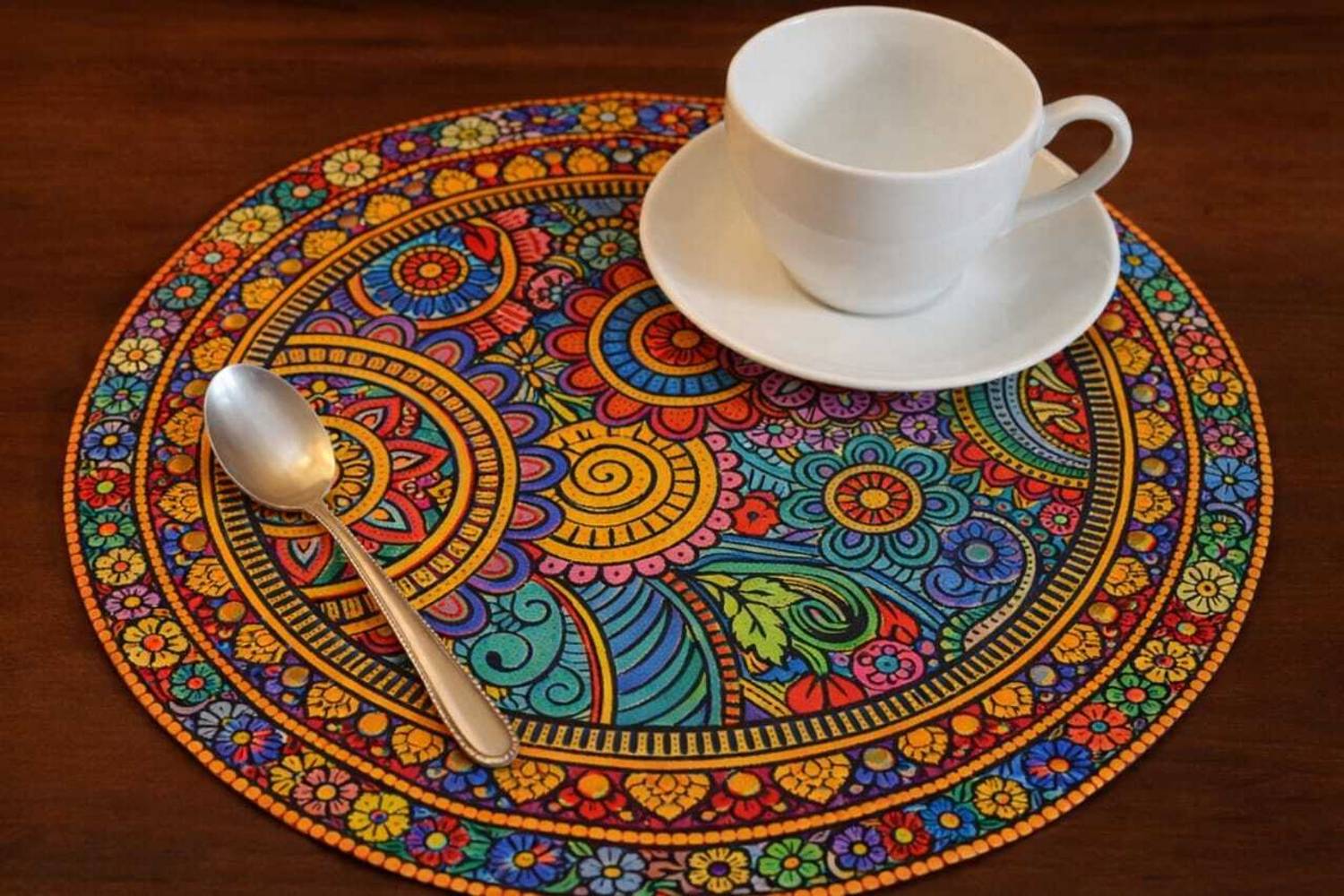Bhavya Enterprises Round Pack of 1 Table Placemat