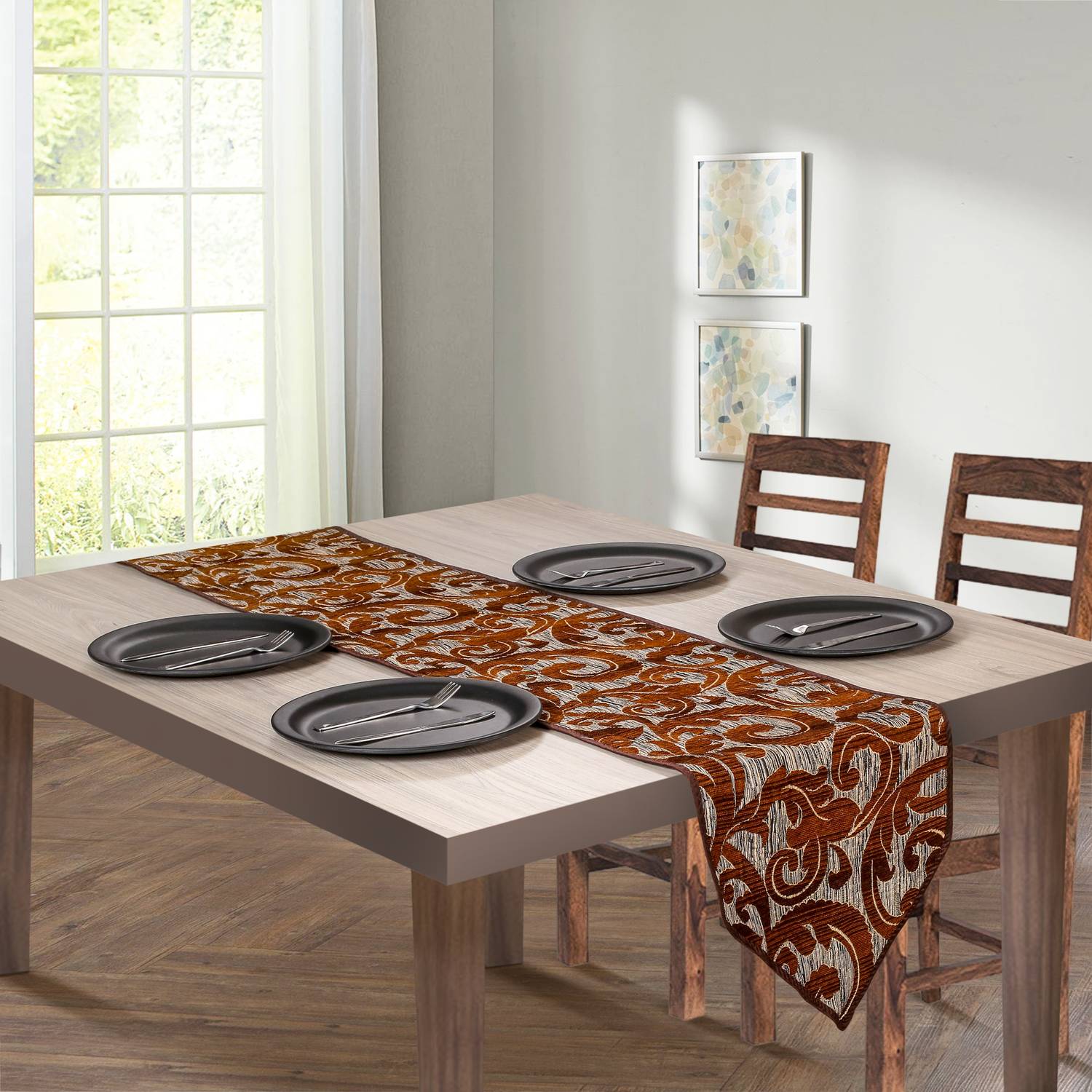 A.P HANDLOOM Gold 72 cm Table Runner