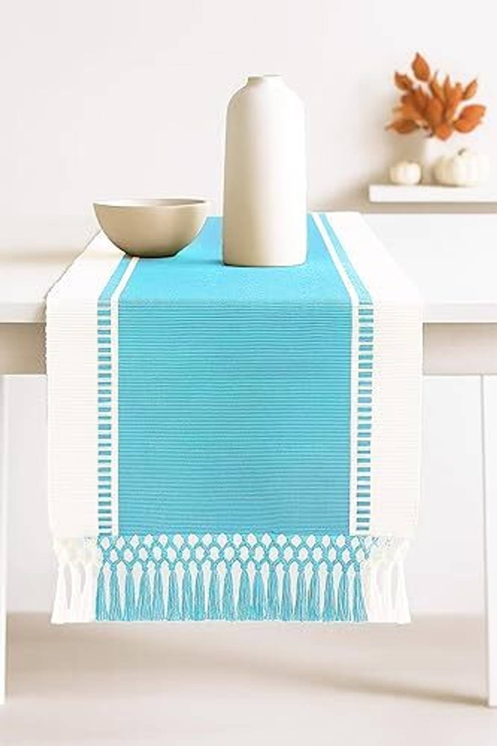 Bloomtex Blue, White 137 cm Reversible Table Runner