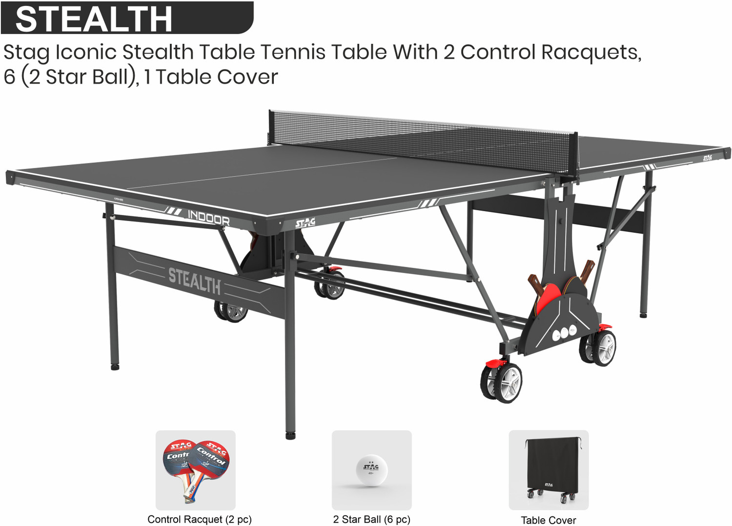Image of Stag iconic STEALTH Rollaway Indoor Table Tennis Table