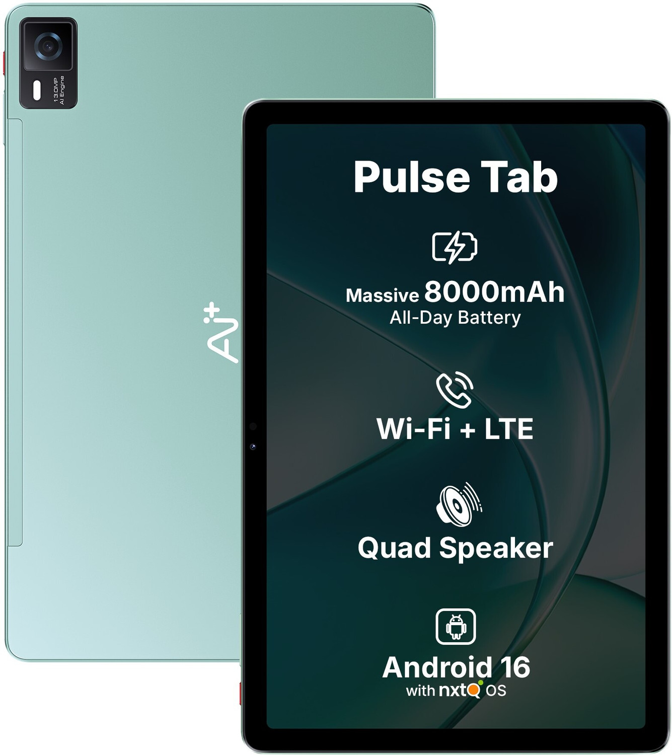 Image of Ai+ PulseTab 8 GB RAM 128 GB ROM 10.95 inch with Wi-Fi+4G Gaming MediaTek Helio G88 Octa Core Tablet (Lightest Sky)