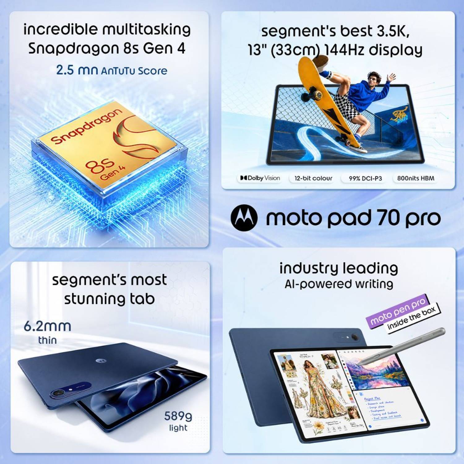 Motorola Pad 70 Pro 8GB 256GB 13 inch Wi-Fi Tablet - Image 2