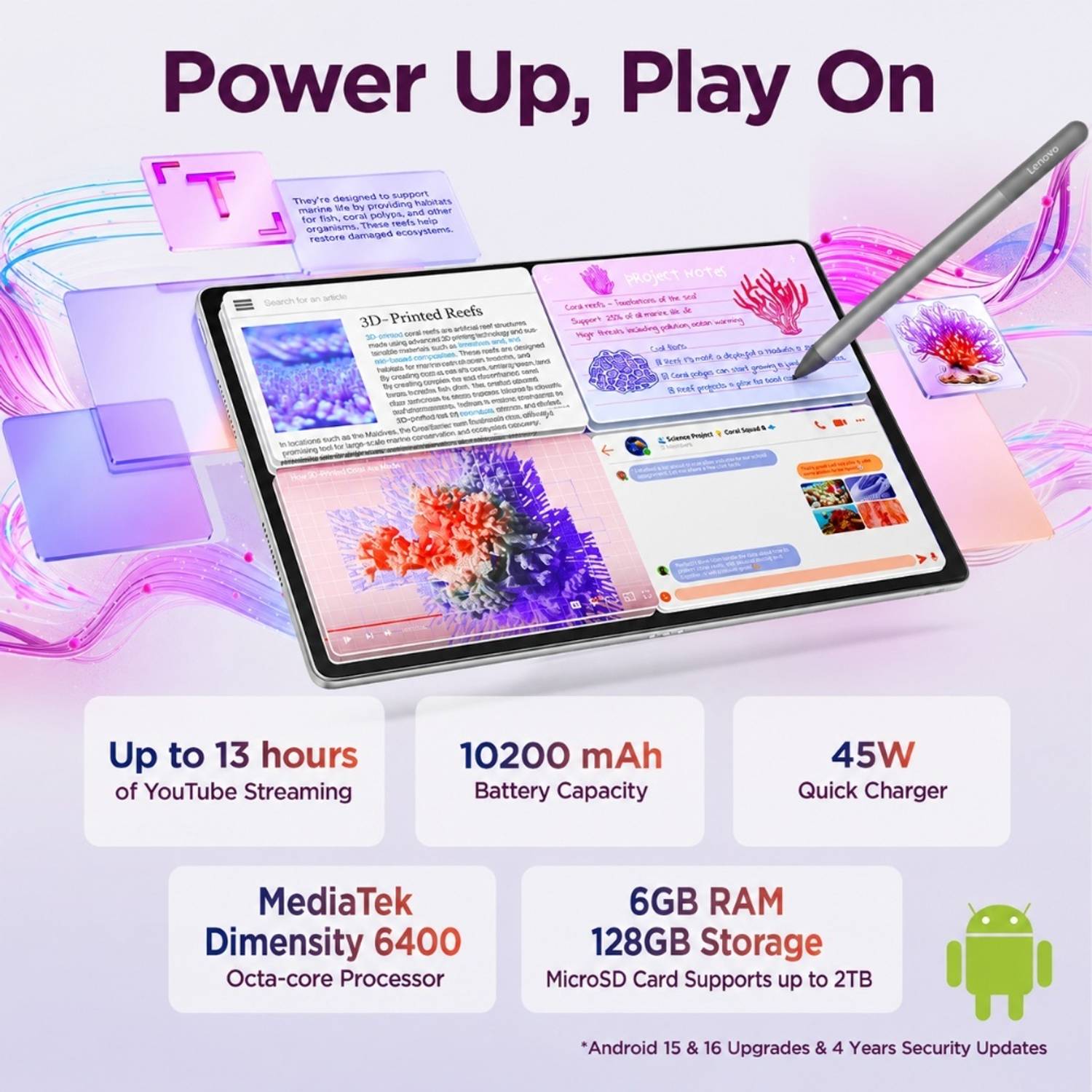 Lenovo Idea Tab Plus 12.1 inch 6GB RAM 128GB ROM Wi-Fi Tablet - Image 4