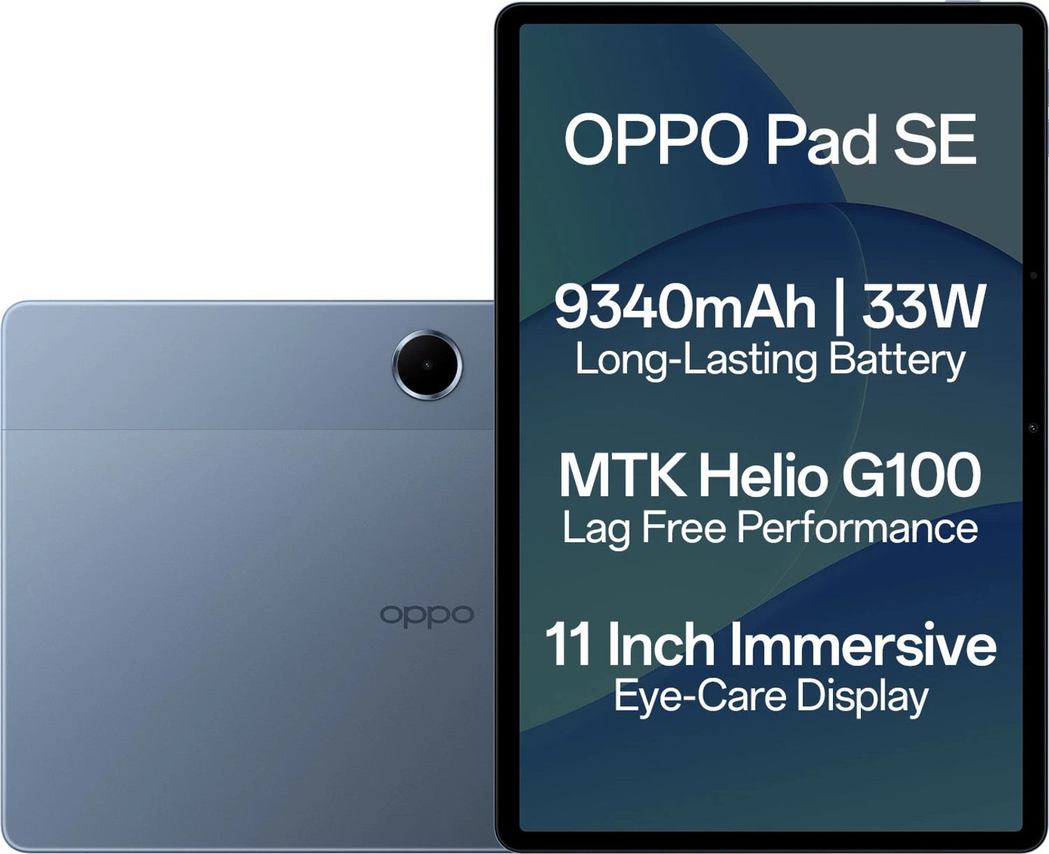Image of OPPO Pad SE with SUPERVOOC Charger 6 GB RAM 128 GB ROM 10.95 inch with Wi-Fi+4G Gaming MediaTek Helio G100 Tablet (Twilight Blue)
