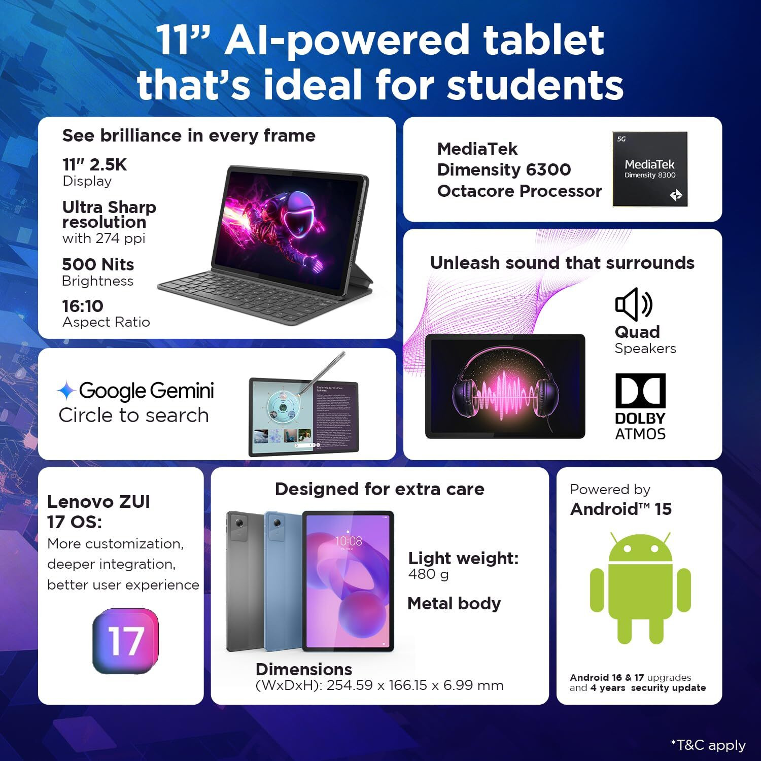 Image of Lenovo Idea Tab with Folio Keyboard + Tab Pen Wi-Fi + 5G 256 GB RAM 8 GB ROM 11 inch with Wi-Fi+5G MediaTek Dimensity 6300 Tablet (Grey)