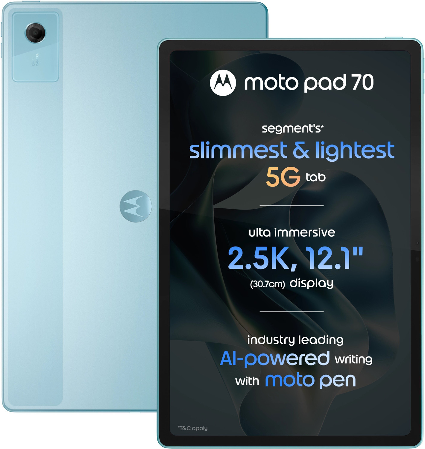 Image of MOTOROLA pad 70 8 GB RAM 256 GB ROM 12.1 inch with Wi-Fi+5G Gaming Tablet (PANTONE Sea Angel)