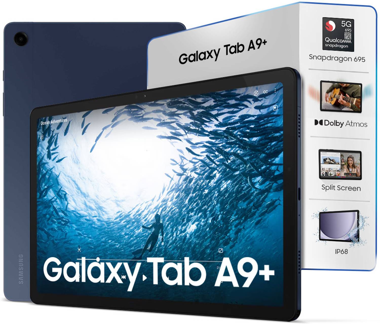 Samsung Galaxy Tab A9+ 8 GB RAM 128 GB ROM 11.0 inch with Wi-Fi+5G Qualcomm Snapdragon 695 Tablet (Navy)