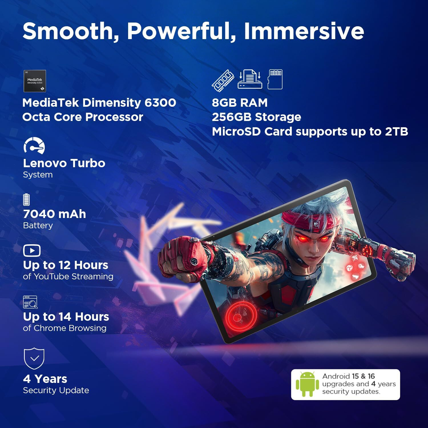 Image of Lenovo Idea Tab Smartchoice ZAFM0706IN 5G +Pen 8 GB RAM 256 GB ROM 11 inch with Wi-Fi+5G Tablet (Grey)