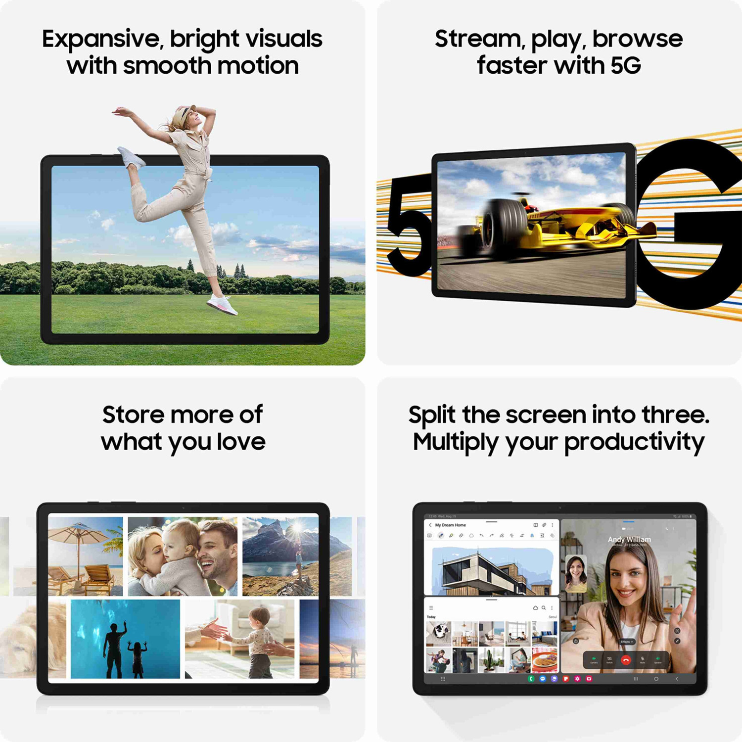 Image of Samsung SM-X216B 8 GB RAM 128 GB ROM 11.0 inch with Wi-Fi+5G Gaming Tablet (Silver)
