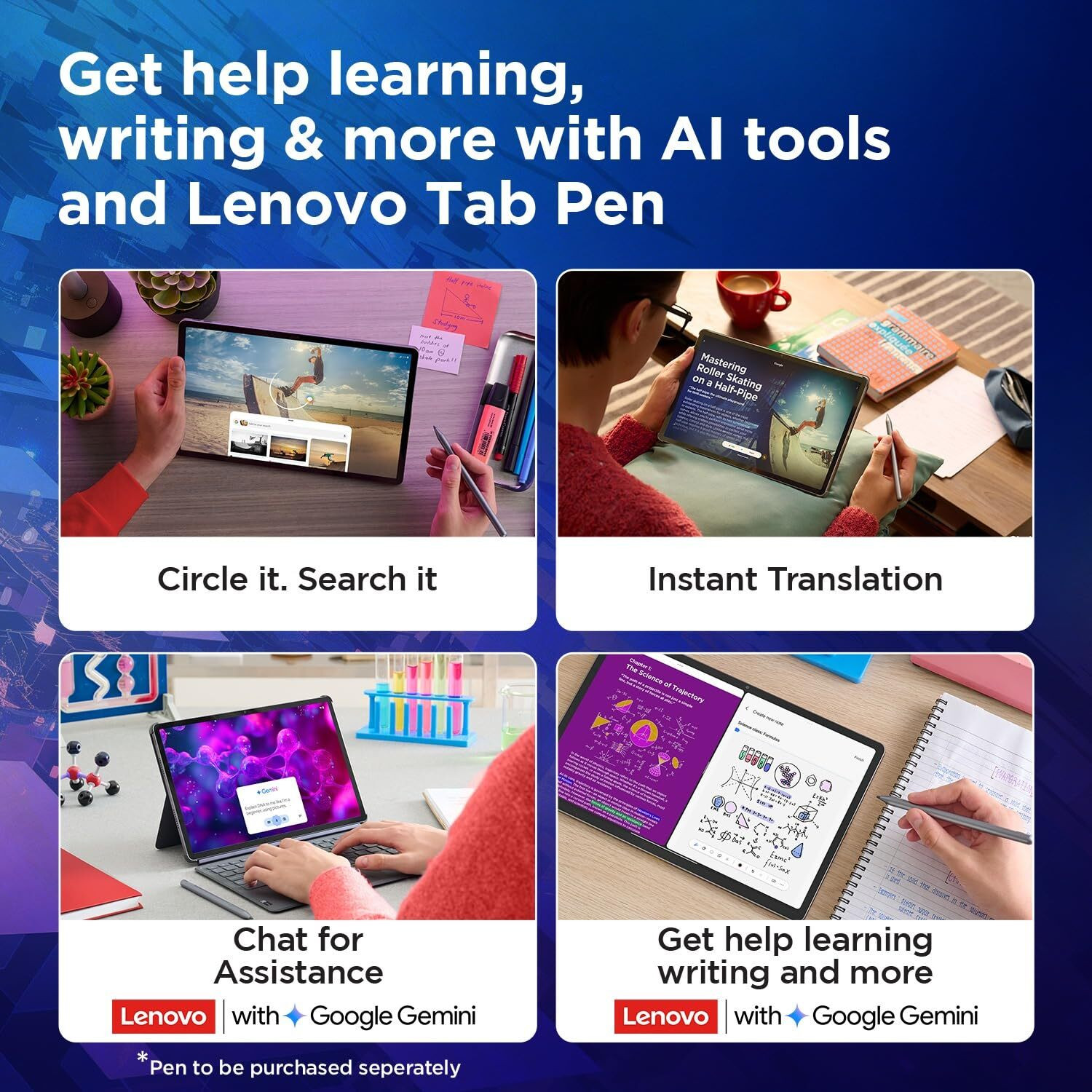 Image of Lenovo Idea Tab with Folio Keyboard + Tab Pen Wi-Fi + 5G 256 GB RAM 8 GB ROM 11 inch with Wi-Fi+5G MediaTek Dimensity 6300 Tablet (Grey)