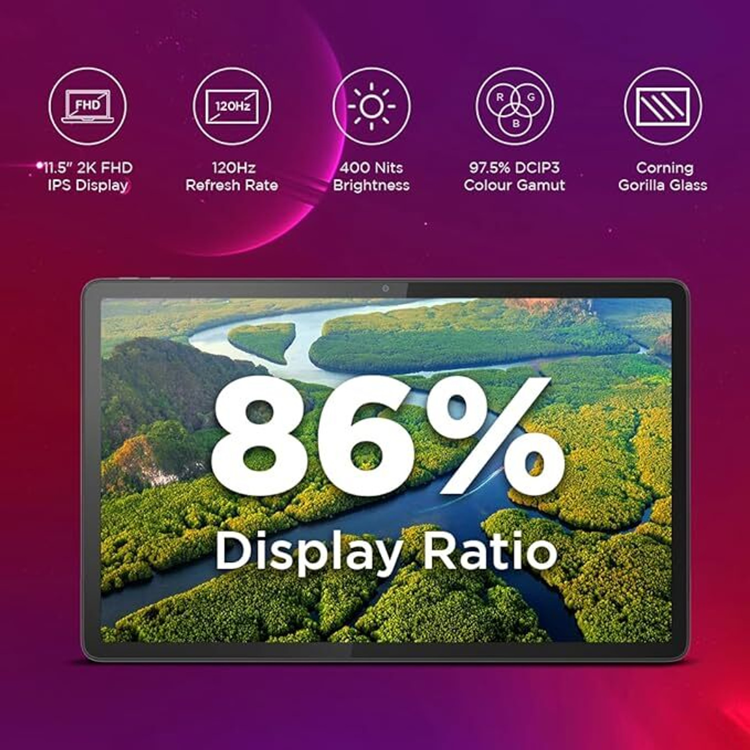 Image of Lenovo Tab P11 2nd Gen 6 GB RAM 128 GB ROM 11.5 inch with 4G MediaTek Helio G99 Tablet (Storm Grey)
