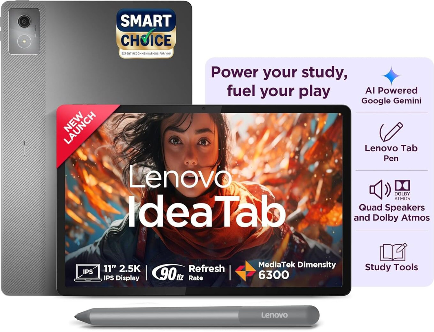 Image of Lenovo Idea Tab Smartchoice ZAFM0706IN 5G +Pen 8 GB RAM 256 GB ROM 11 inch with Wi-Fi+5G Tablet (Grey)