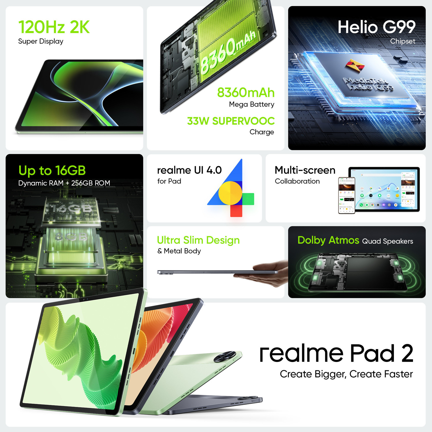 Image of realme Pad 2 8 GB RAM 256 GB ROM 11.5 inch with 4G MediaTek G99 Tablet (Imagination Grey)