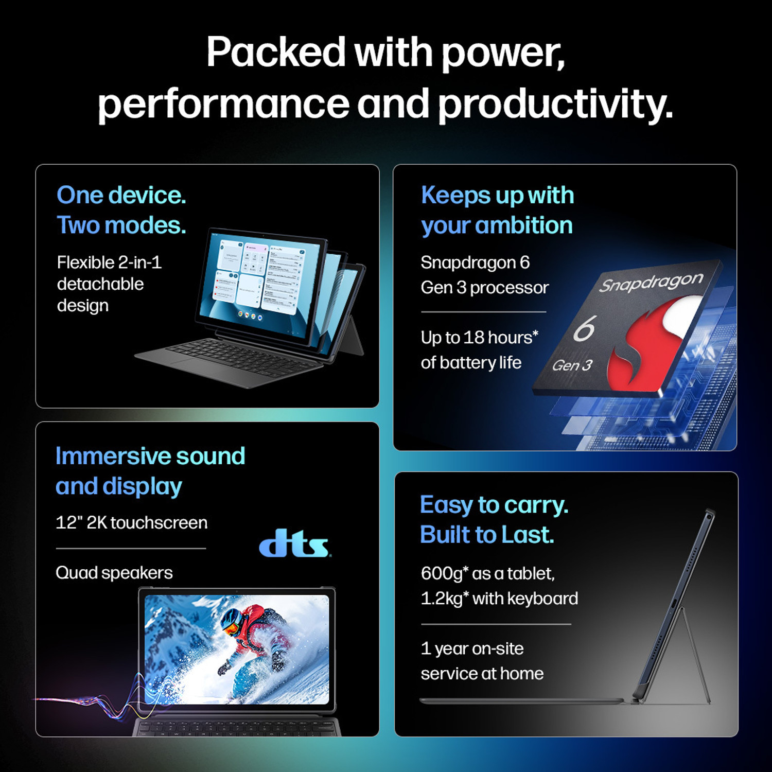 Image of HP Omnipad 12 | In Box detachable Keyboard 8 GB RAM 256 GB ROM 12 inch with Wi-Fi Only Qualcomm Snapdragon SM6475Q Hexa Core Tablet (Denim Blue)