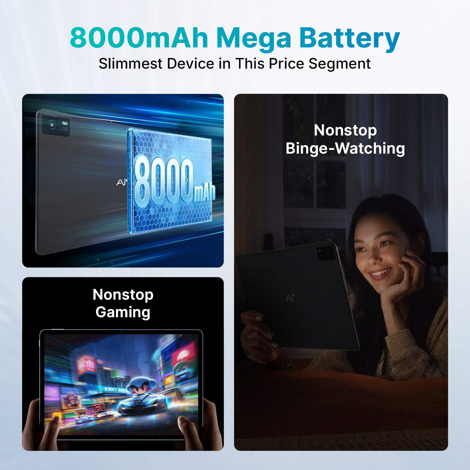 Image of Ai+ PulseTab 8 GB RAM 128 GB ROM 10.95 inch with Wi-Fi+4G Gaming MediaTek Helio G88 Octa Core Tablet (Dark Blue)
