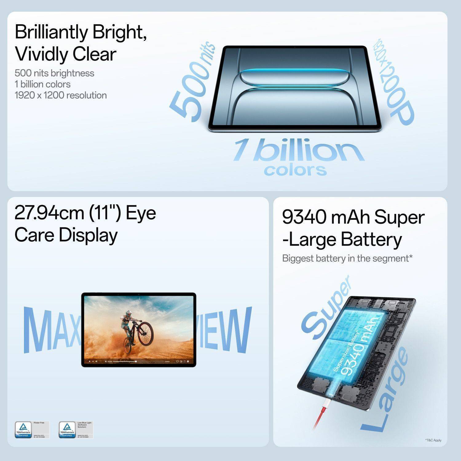 OnePlus Pad Lite 6GB 128GB 11 inch Blue 100 Tablets - Image 2
