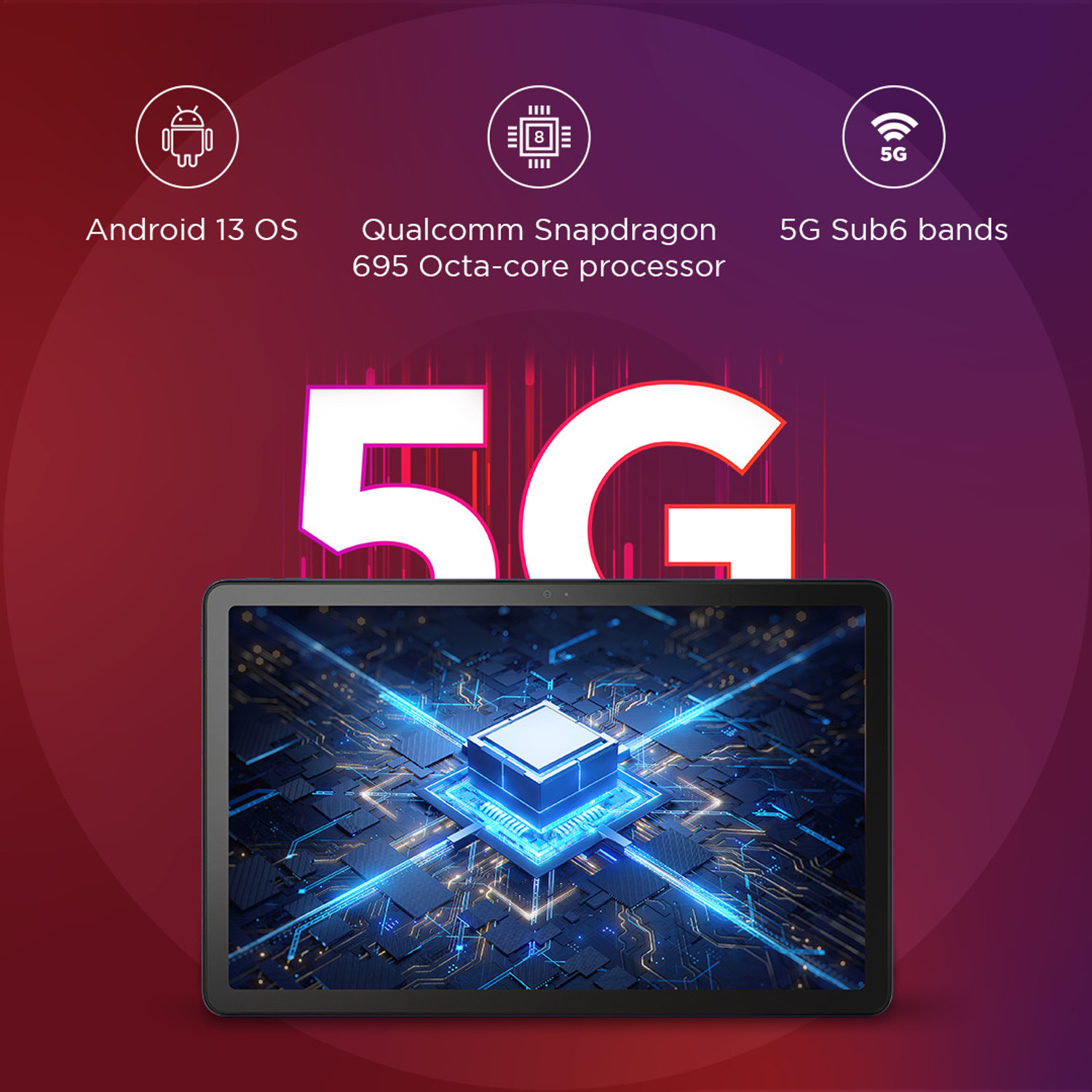 Image of Lenovo M10 5G 6 GB RAM 128 GB ROM 10.61 inch with Wi-Fi+5G Qualcomm Snapdragon 695 Tablet (Abyss Blue)