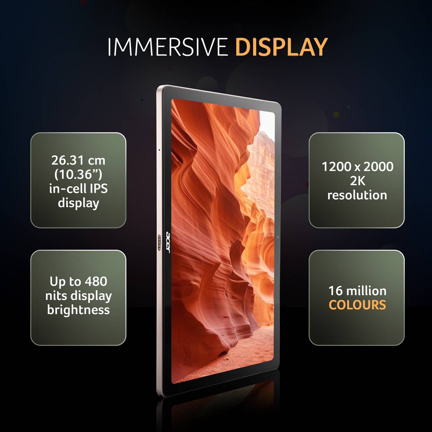 Acer Iconia Tab 10.36 inch 6GB 128GB Gold 99 Tablets - Image 3