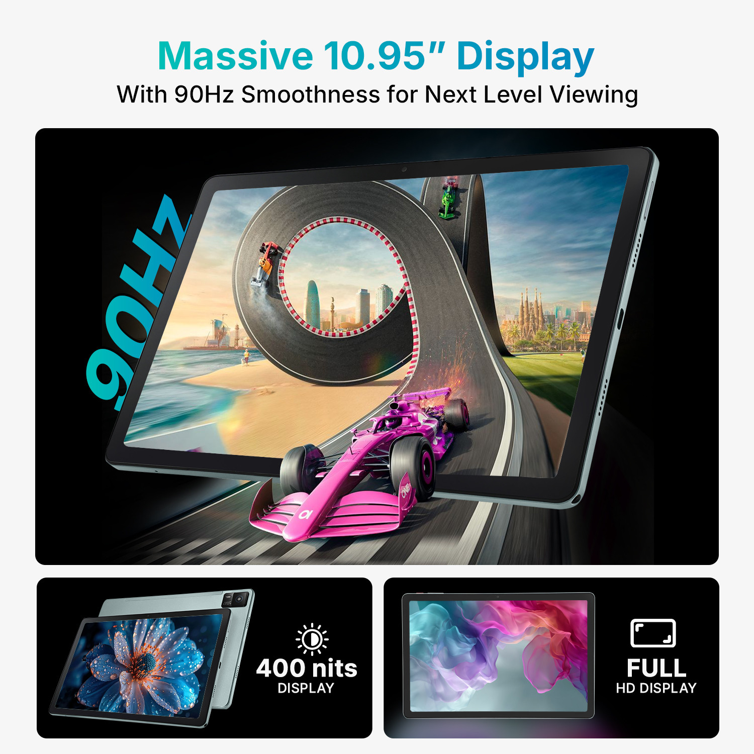 Image of Ai+ PulseTab 8 GB RAM 128 GB ROM 10.95 inch with Wi-Fi+4G Gaming MediaTek Helio G88 Octa Core Tablet (Lightest Sky)