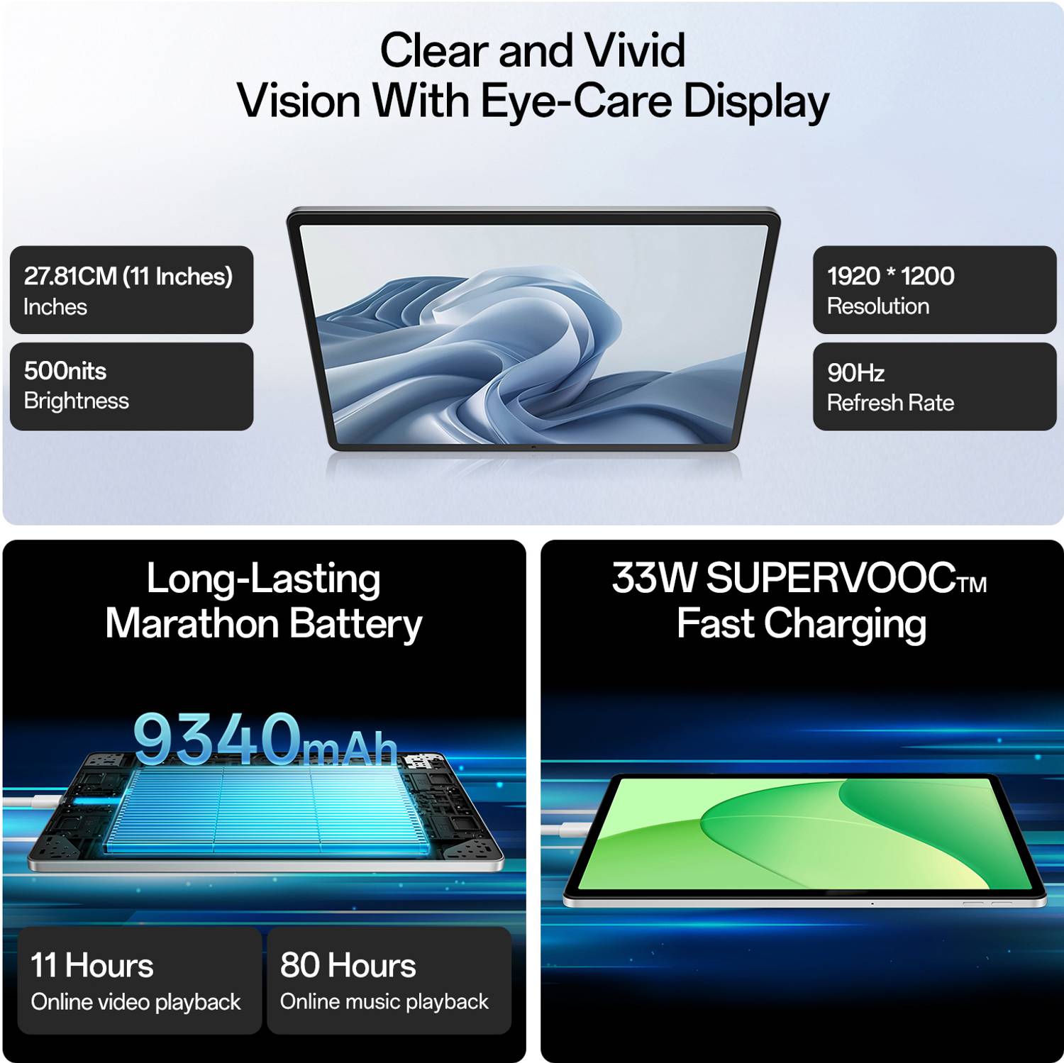 OPPO Pad SE 6GB RAM 128GB 10.95 inch Twilight Blue 100 Tablets - Image 2
