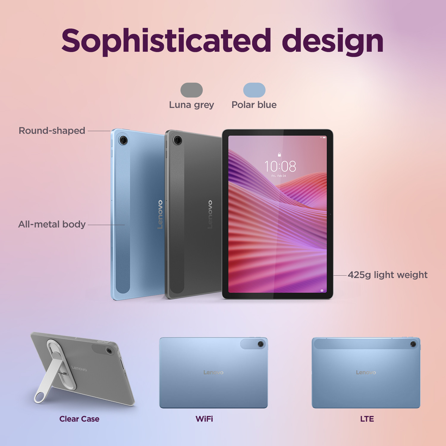 Image of Lenovo Tab 4 GB RAM 64 GB ROM 10.1 inch with Wi-Fi Only MediaTek Helio G85 (8C, 2x A75 @2.0GHz + 6x A55 @1.8GHz) Tablet (Polar Blue)