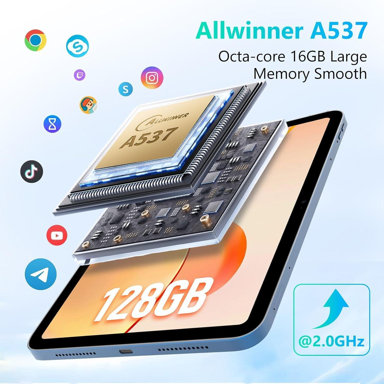 Image of G Tab PAD10 Pro 6 GB RAM 128 GB ROM 10.1 inch with Wi-Fi Only Gaming AllWinner A537 Octa-Core Processor Tablet (Gray)