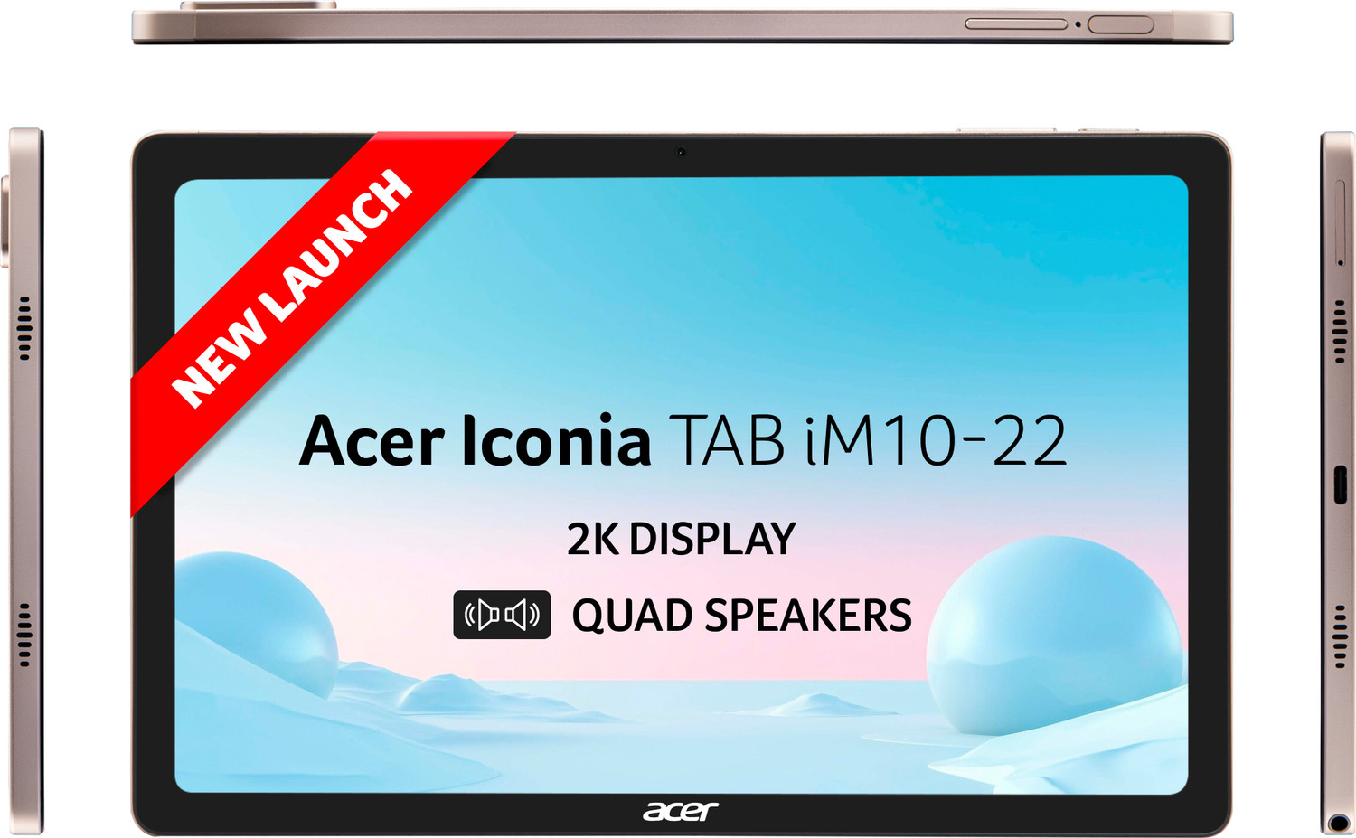 Image of Acer Iconia Tab 8 GB RAM 256 GB ROM 10.36 inch with Wi-Fi+4G MediaTek Helio G99 Tablet (Gold)